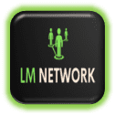 A button that says lm network with people on it.